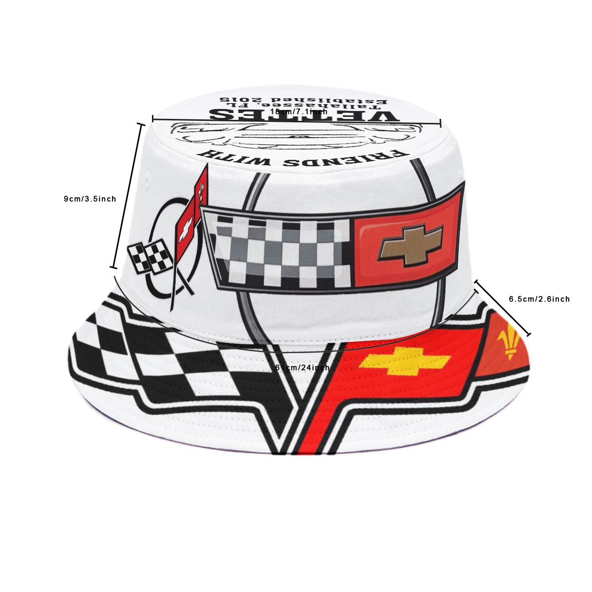 Friends with Vettes - Bucket Hat - White - Image 3