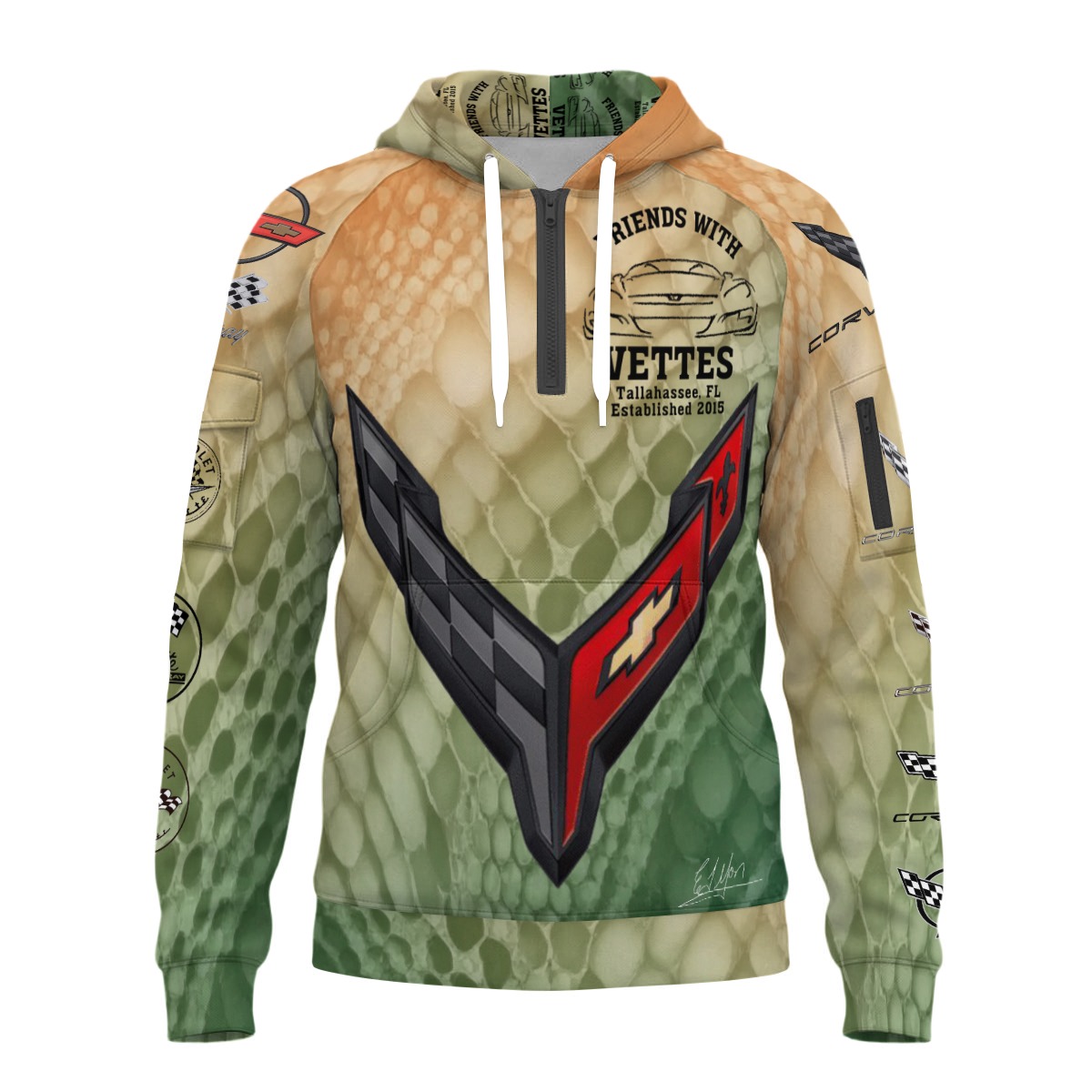 Friends with Vettes - HZip wPockets - Rattler