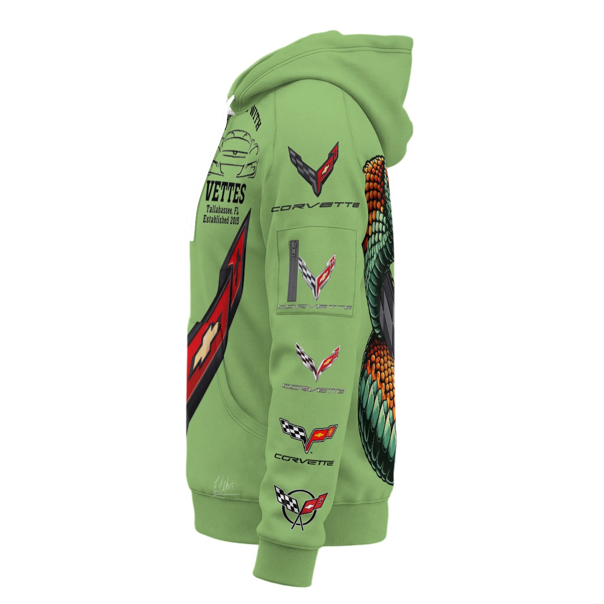 Friends with Vettes - HZip wPockets - Cacti - Image 4