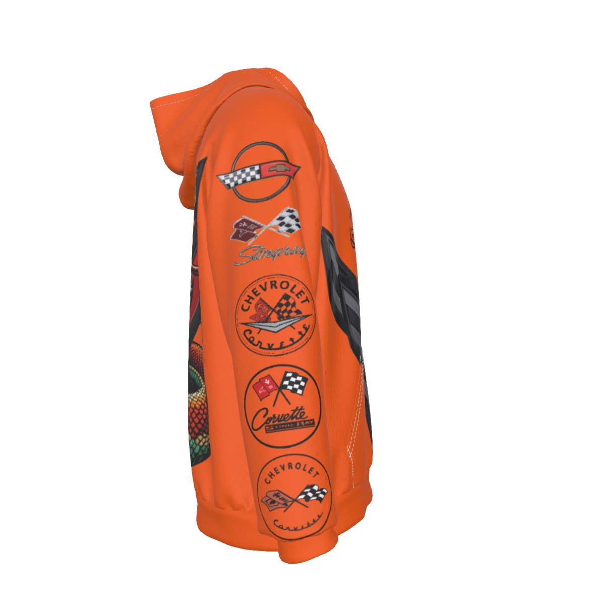 Friends with Vettes - Hoodie - Orange - Image 3