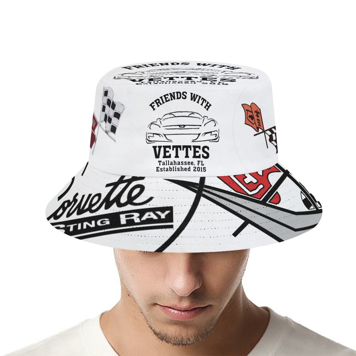 Friends with Vettes - Bucket Hat - White