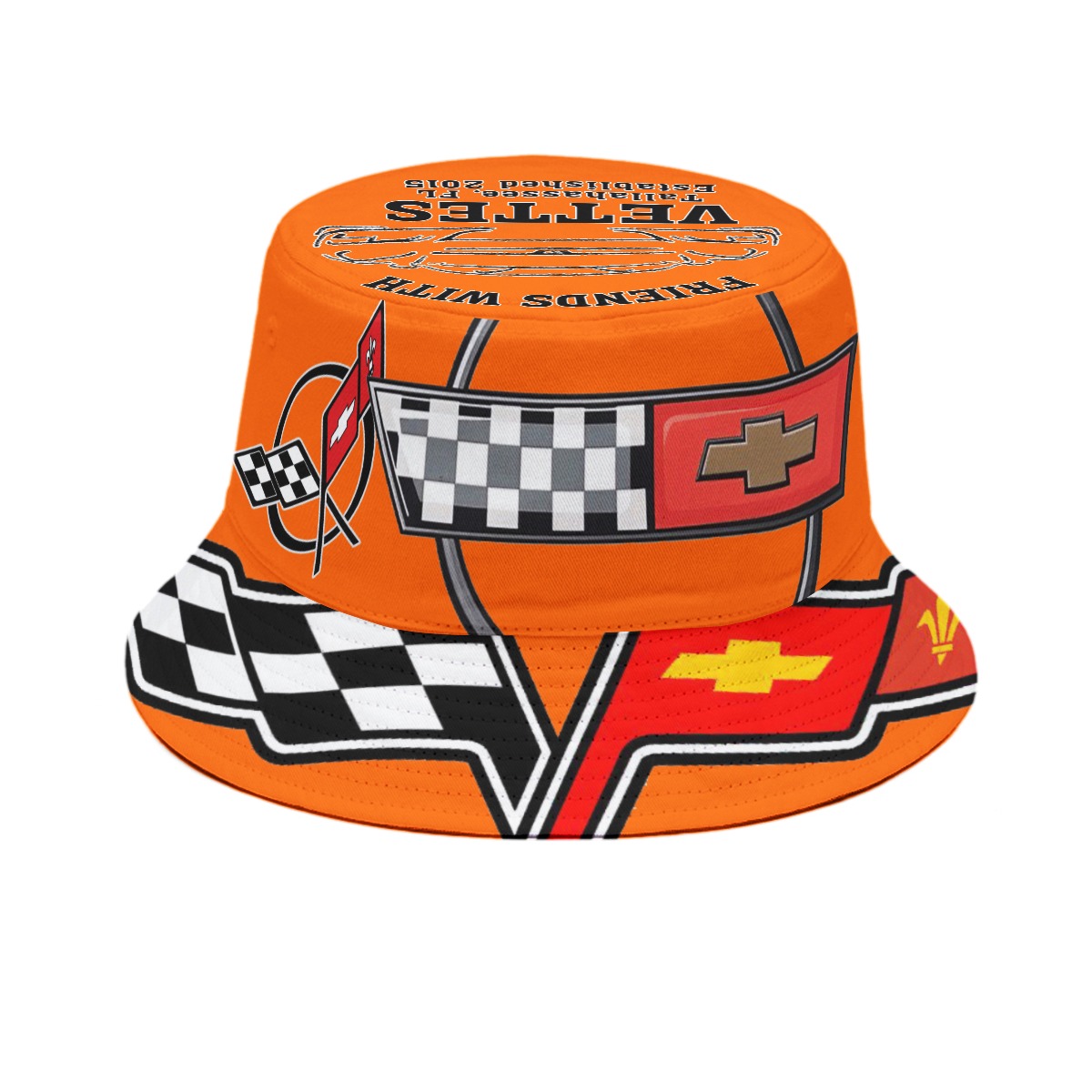 Friends with Vettes – Bucket Hat – Orange - Image 2