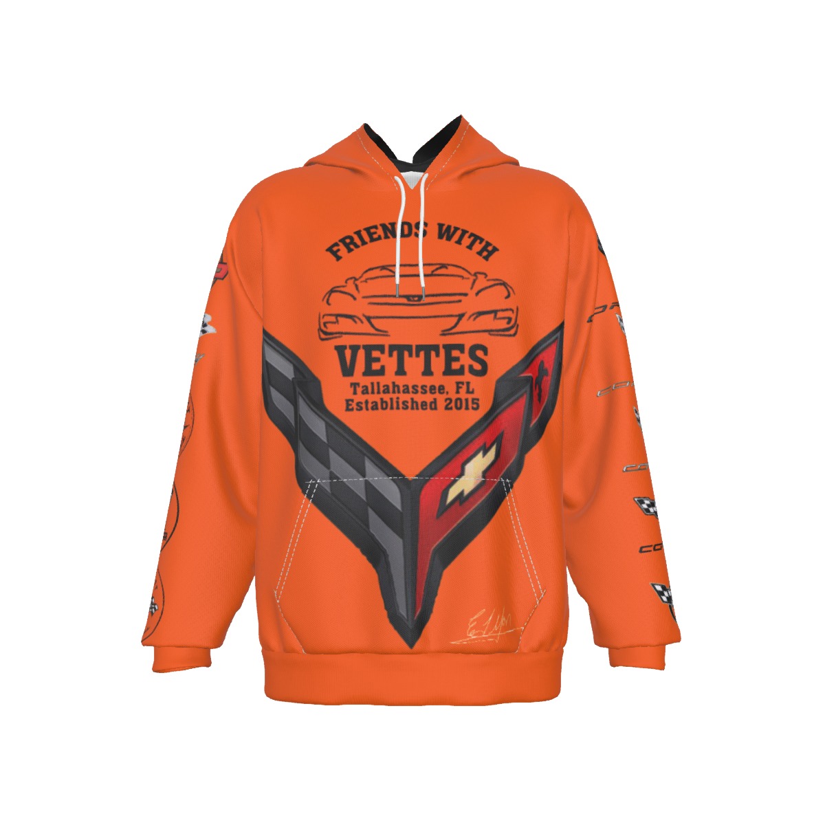 Friends with Vettes - Hoodie - Orange