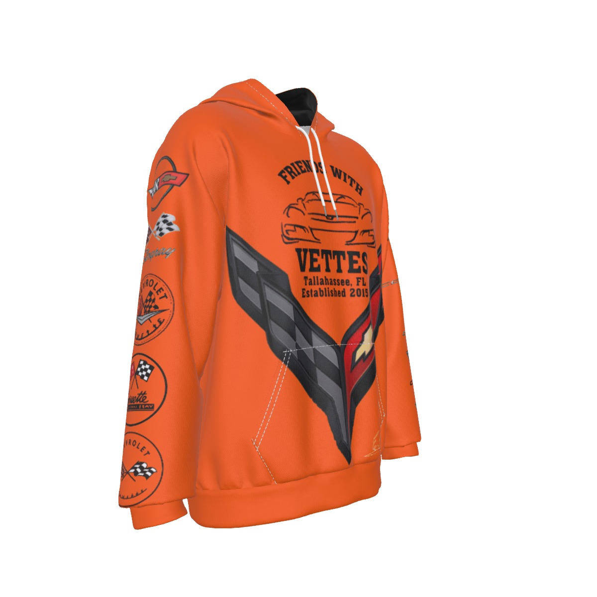 Friends with Vettes - Hoodie - Orange - Image 4